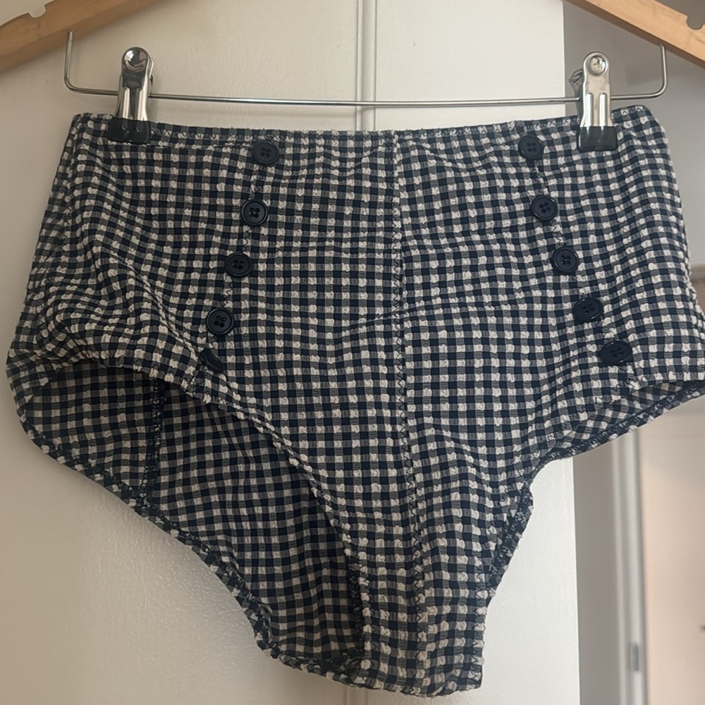 Lisa Marie Fernandez Navy and White Gingham Bikini Set - Picture 3 of 8